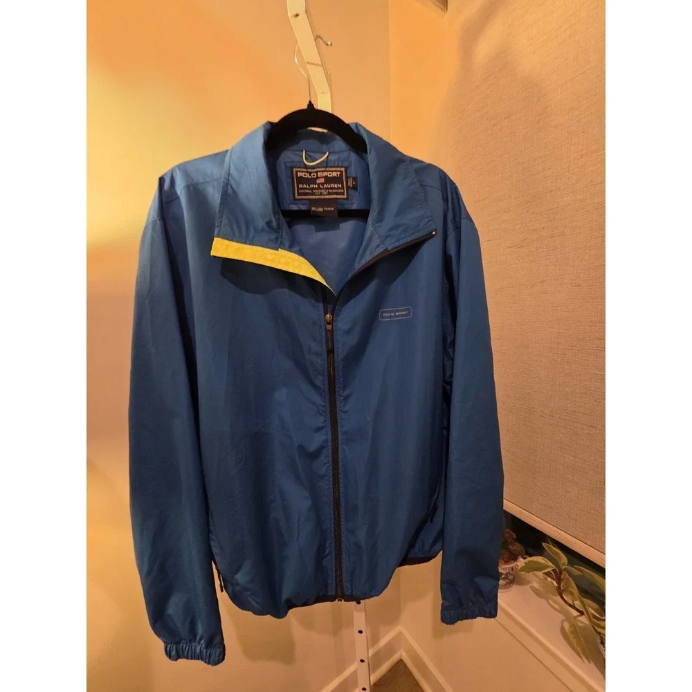 VTG Royal Blue Ralph Lauren Polo Sport Windbreaker Jacket L Preppy Nautical